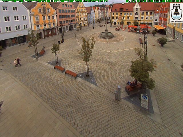 Webcam am Rathaus in Mindelheim mit Blick auf den Marienplatz