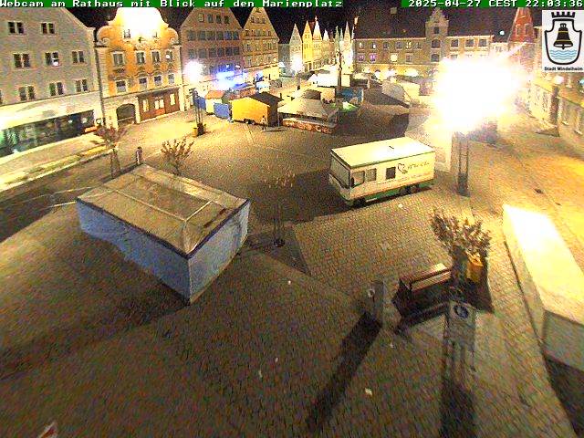 Webcam am Rathaus in Mindelheim mit Blick auf den Marienplatz